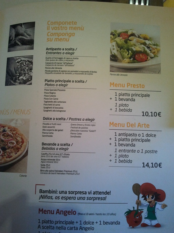 Pizza del Arte Carta de Menús